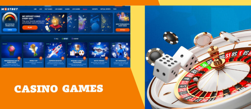 Casino games on Mostbet